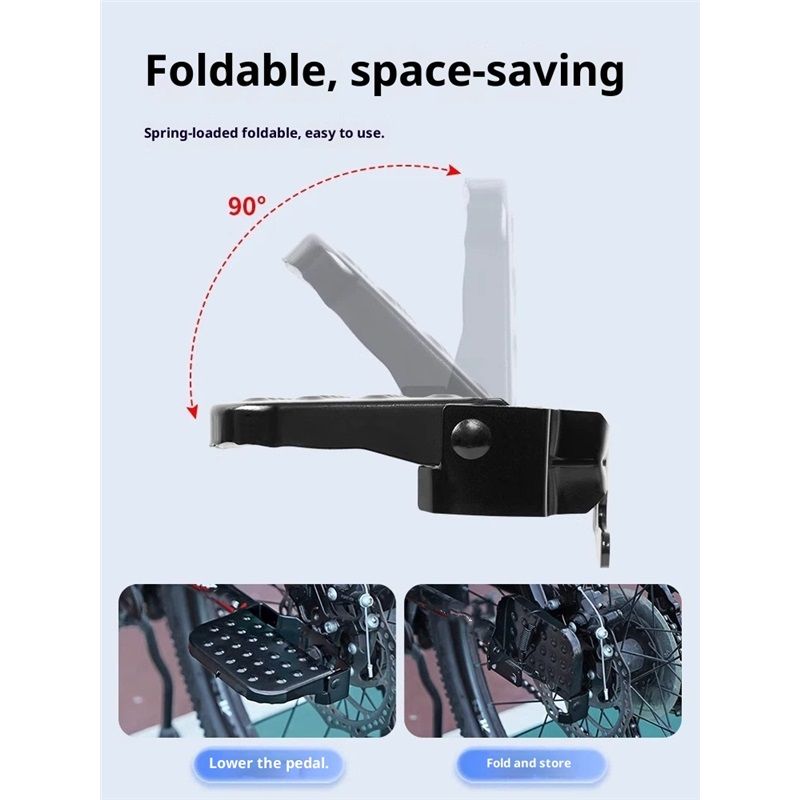 2 PCS Bike Foot Pegs, for Bicycle Pegs, Non-Slip Pegs for Passenger, Folding Bike Rear Pedals, Mountain Bike,Road Bike - Image 3
