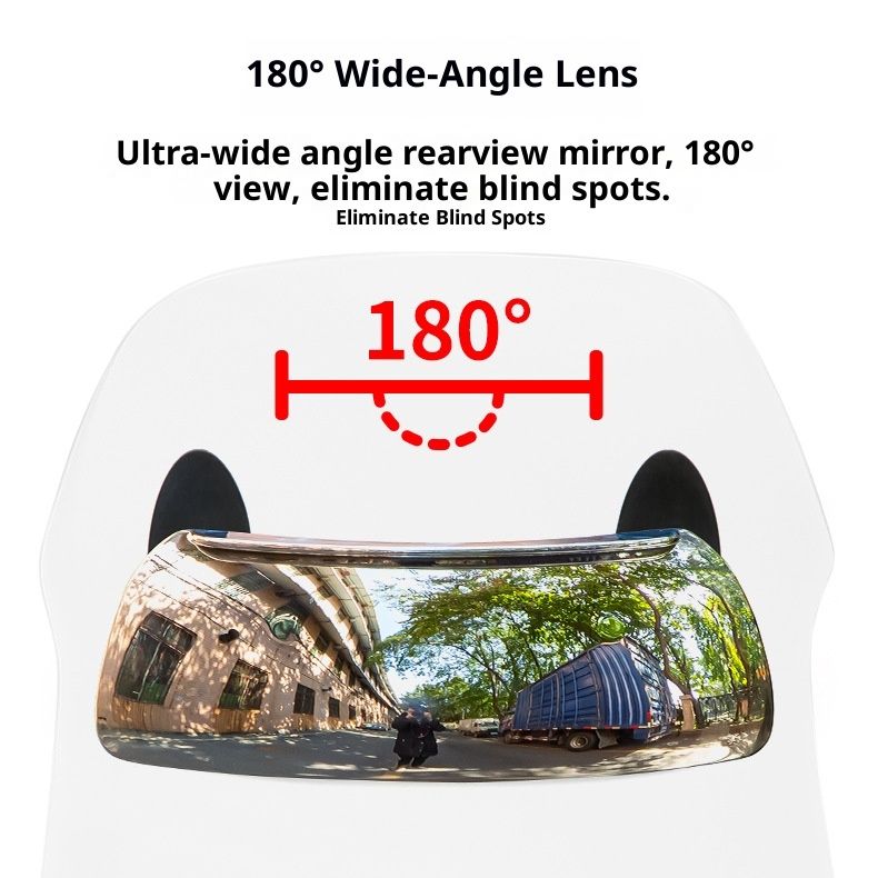 Motorcycle Mirrors 180 Degree Wide-angle Safety Rear View Mirror Blind Spot Side Mirror for Motorcycle, Scooters, Cars, Aircrafts, Boats - Image 3