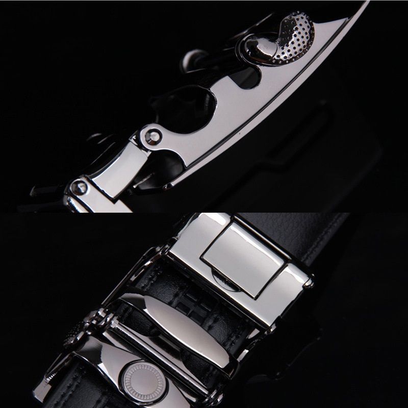 Men's Automatic Belt Leather Business Casual Style Slide belt,  for men Slide Belt Strap Automatic Leather Belt Buckle - Image 3