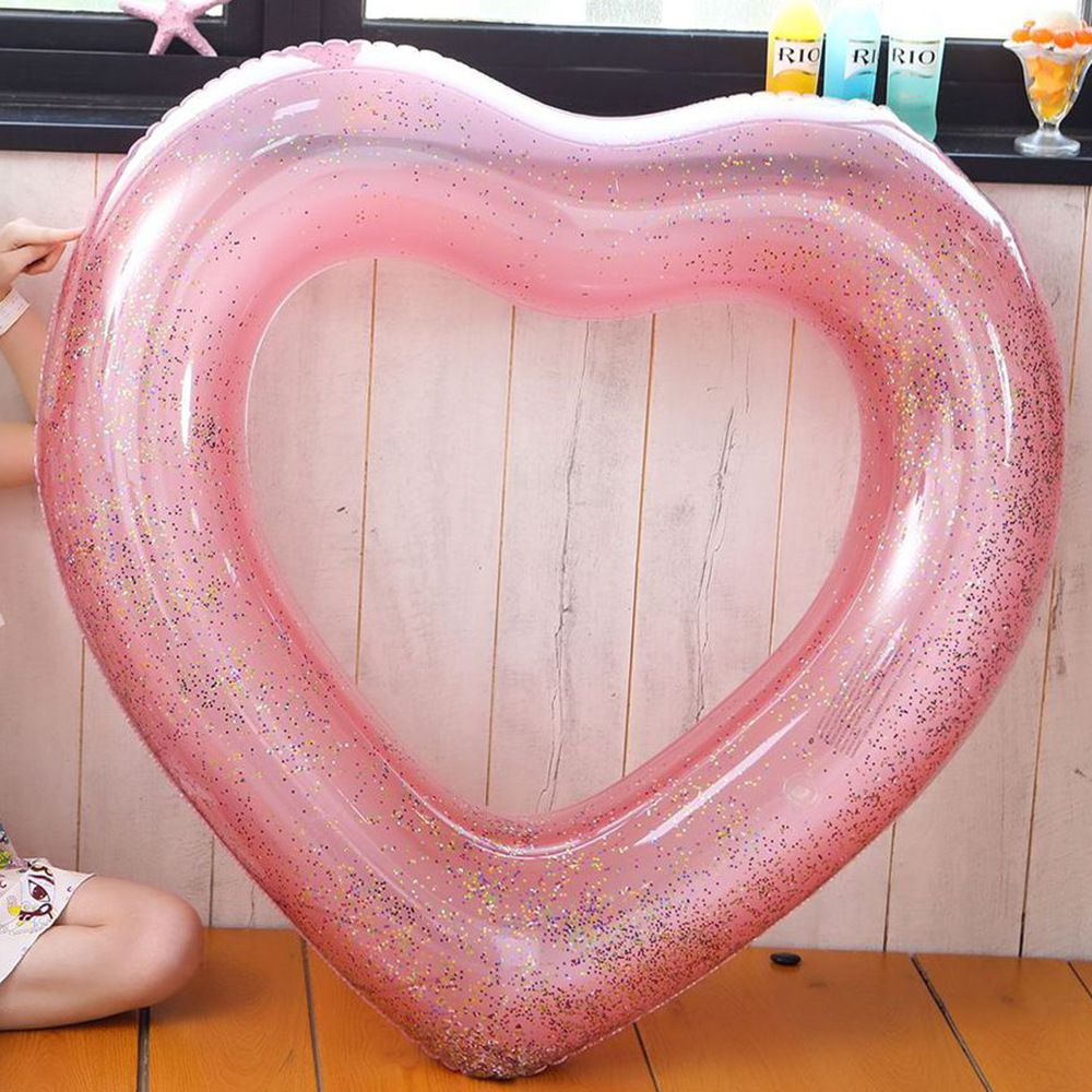 Heart Pool Float, Heart Shaped Summer Swimming Pool Float Loungers Tube Ring Floatie, Water Fun Beach Party Toys for Adults 120cm - Image 1