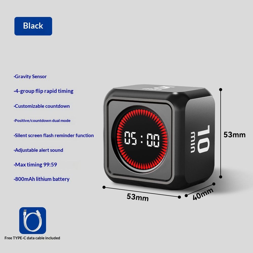 Office Desk Timer Cube, Visual Pomodoro Timer with Gravity, Countdown 5/10/25/45 Min, Rechargeable Productivity Tool for Classroom, Kitchen, Gym, Yoga, College School Supplies Cool Gadgets - Image 1