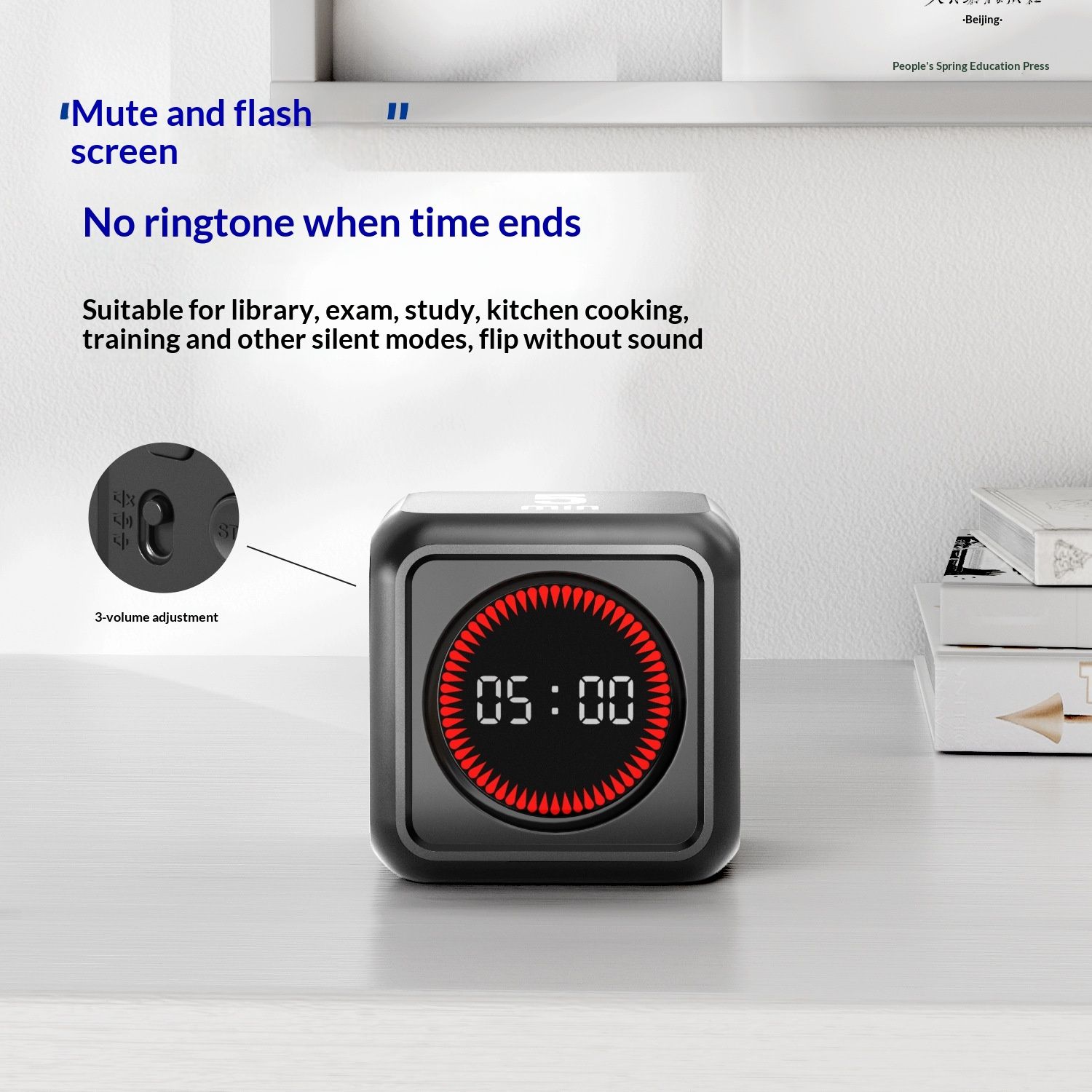 Office Desk Timer Cube, Visual Pomodoro Timer with Gravity, Countdown 5/10/25/45 Min, Rechargeable Productivity Tool for Classroom, Kitchen, Gym, Yoga, College School Supplies Cool Gadgets - Image 2