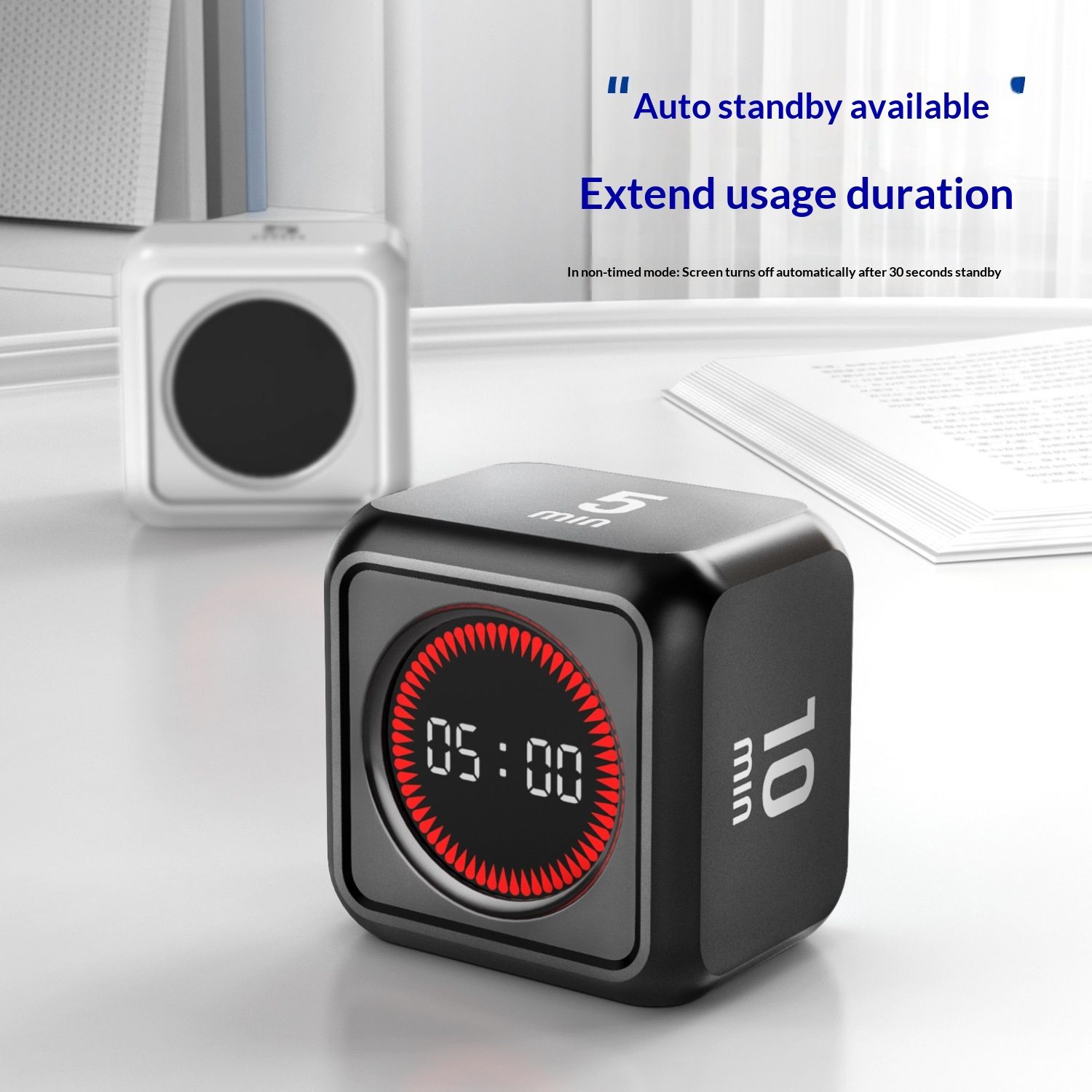 Office Desk Timer Cube, Visual Pomodoro Timer with Gravity, Countdown 5/10/25/45 Min, Rechargeable Productivity Tool for Classroom, Kitchen, Gym, Yoga, College School Supplies Cool Gadgets - Image 5