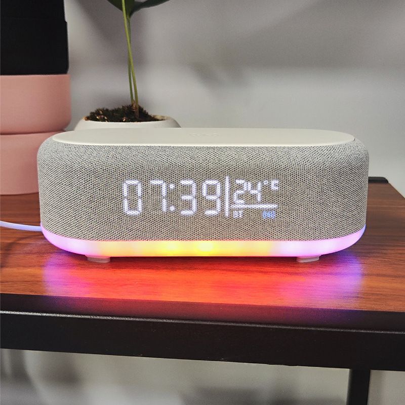 Bluetooth Wireless Speaker, Fast Charging, LED Display, USB Charger, Dimmable Night Light, Alarm Clock Feature, Wireless Charger, Digital Clock, - Image 2