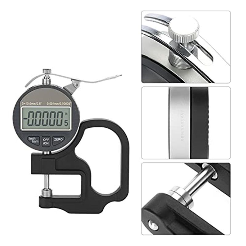 Digital Thickness Gauge, Electronic Micrometer Thickness Meter for Paper Leather Cloth Wire Measuring Tool Range 0-12.7mm Accuracy 0.001mm - Image 2