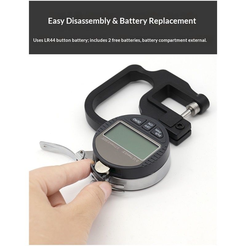 Digital Thickness Gauge, Electronic Micrometer Thickness Meter for Paper Leather Cloth Wire Measuring Tool Range 0-12.7mm Accuracy 0.001mm - Image 4