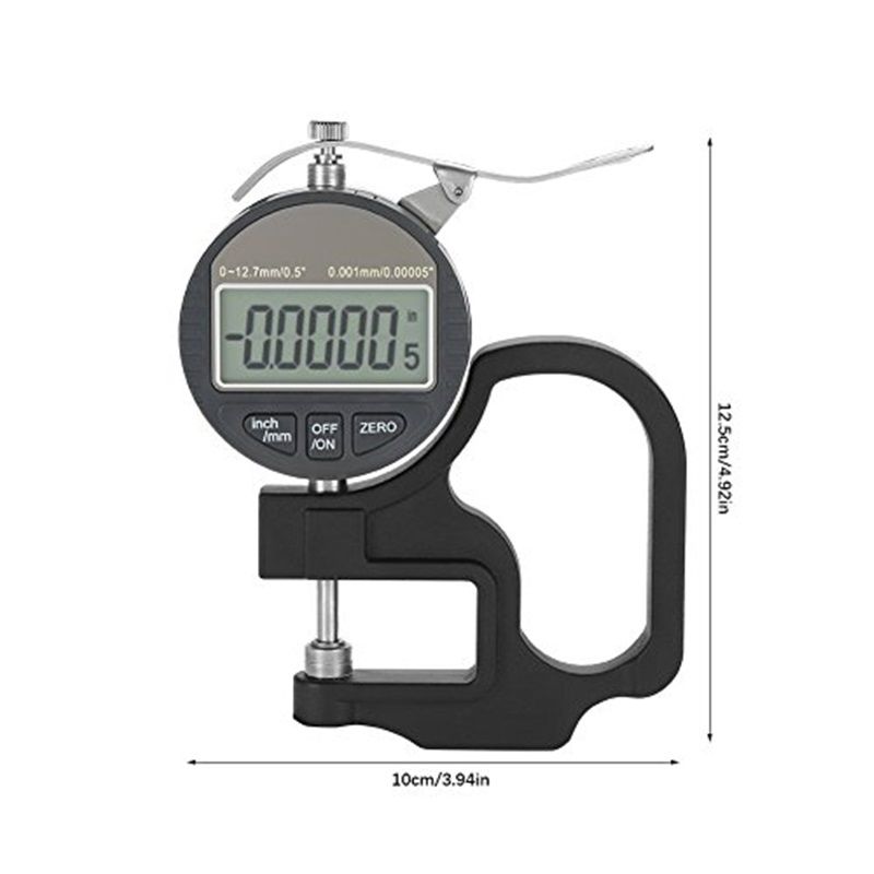 Digital Thickness Gauge, Electronic Micrometer Thickness Meter for Paper Leather Cloth Wire Measuring Tool Range 0-12.7mm Accuracy 0.001mm - Image 5