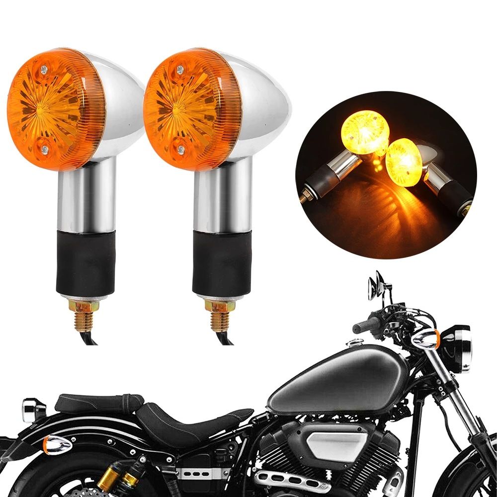 4pcs Motorcycle Turn Signals Bullet Front Rear Lights, Light Rear Indicator Blinkers Universal Fits (Retro turn signal) - Image 1