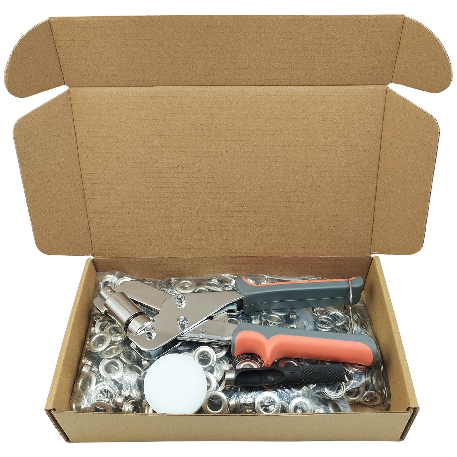 Heavy Duty Grommet Tool Kit, 500 pcs 10mm Grommets, Eyelet Tool, Press for Tarp, Grommet Kit, Fabric, Banner, Canvas, Leather, Tents, Vinyl - Image 1