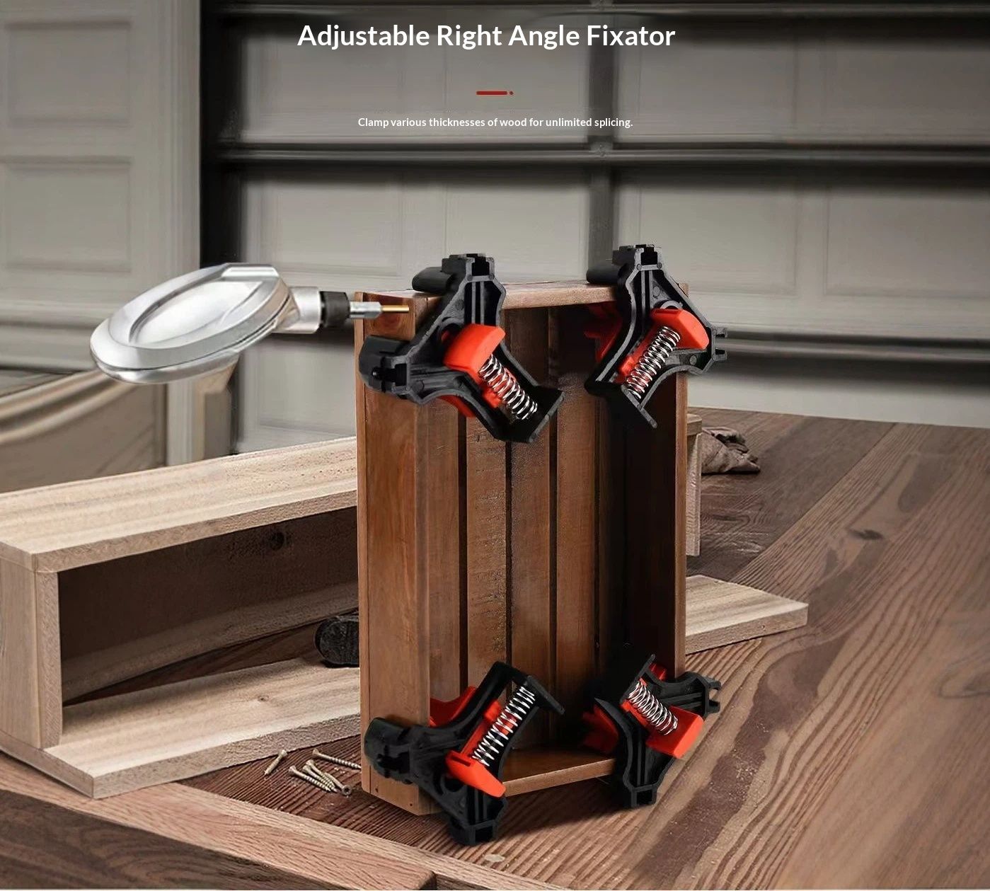 Corner Clamp for Woodworking - 90° Multi-Angle Adjustable Spring Clamps (4Pcs) - Woodworking & Photo Framing Tools, Gifts for Men/Dad/DIYers - Image 3
