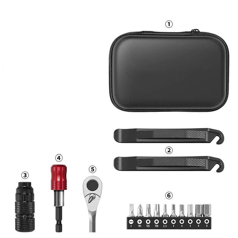 Bike Repair Tool Kit with 10 Magnetic Bits - Alloy Multitool for Bicycle, MTB, Road Cycling - Portable Multifunction Tool Set in One Safety Kit - Image 1