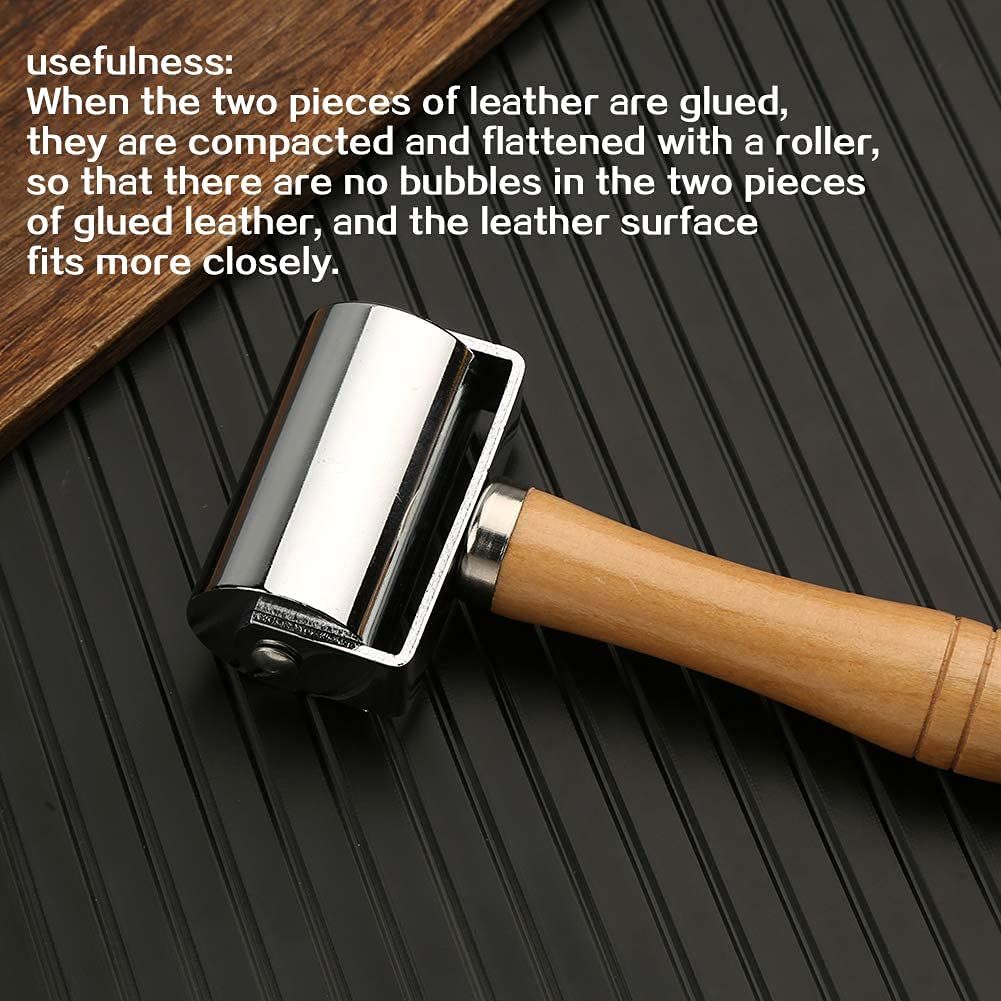 1Pcs 60mm Heavy Duty Leather Press Seam Roller , Leather Press Laminating Roller Edge Roller Leather Edge Creaser and Smoother Platen Tool for Leather(Medium) - Image 3
