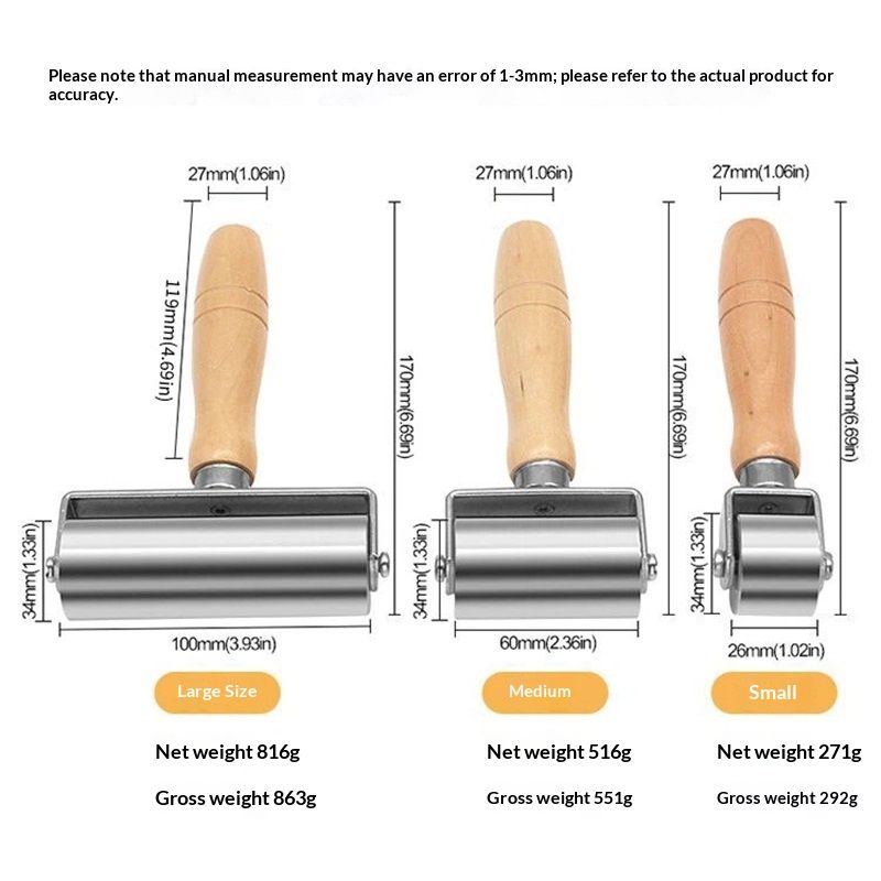 1Pcs 60mm Heavy Duty Leather Press Seam Roller , Leather Press Laminating Roller Edge Roller Leather Edge Creaser and Smoother Platen Tool for Leather(Medium) - Image 5