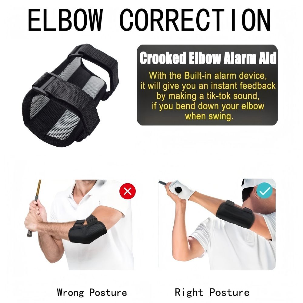Golf Swing Training Aid for Elbow Posture Correction, Adjustable Arm Brace for Proper Swing Alignment, Ideal for Beginners in Men's and Women's Golf Training black - Image 2