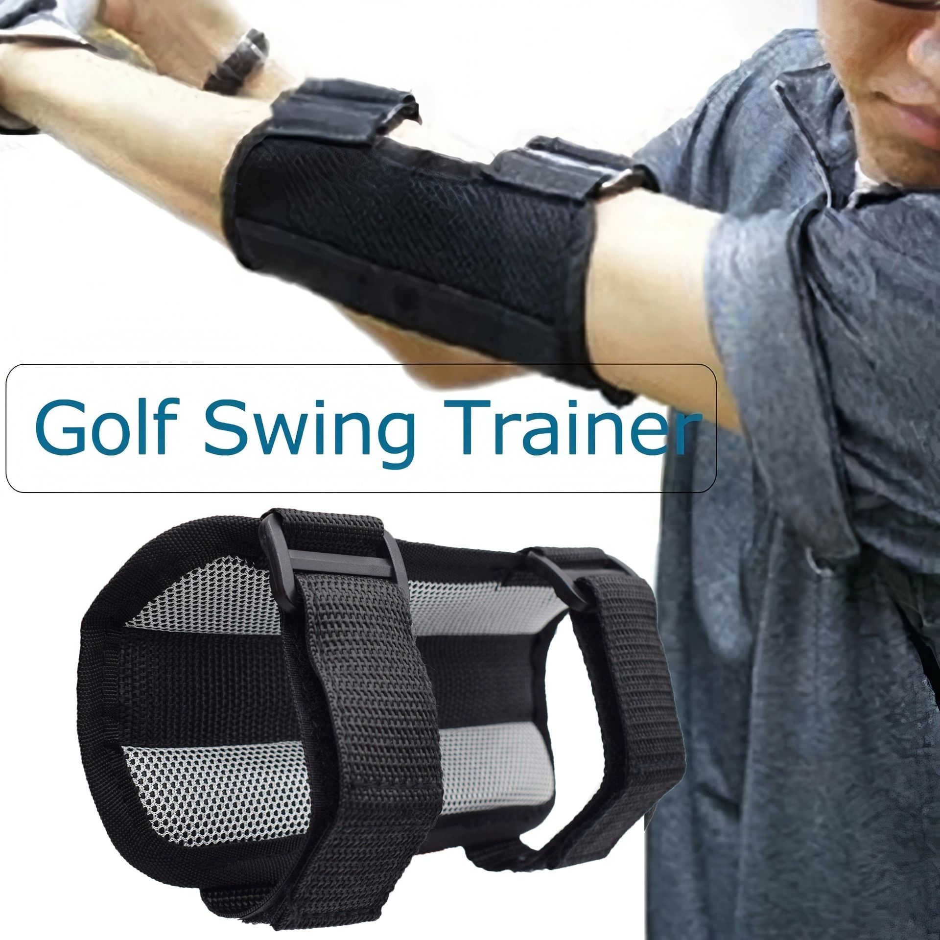 Golf Swing Training Aid for Elbow Posture Correction, Adjustable Arm Brace for Proper Swing Alignment, Ideal for Beginners in Men's and Women's Golf Training black - Image 3