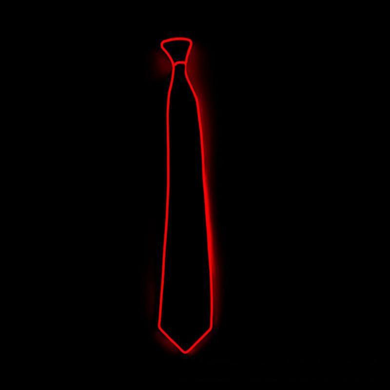 Led Tie Light Up Ties Novelty Necktie For Men LED Light Up Ties Costume Accessory Light Up Neckties（Red） - Image 1
