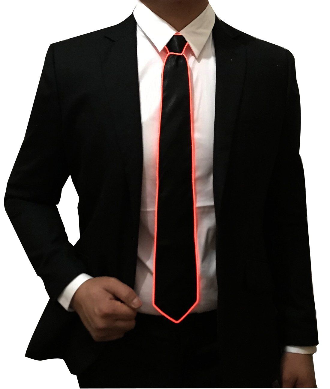 Led Tie Light Up Ties Novelty Necktie For Men LED Light Up Ties Costume Accessory Light Up Neckties（Red） - Image 2