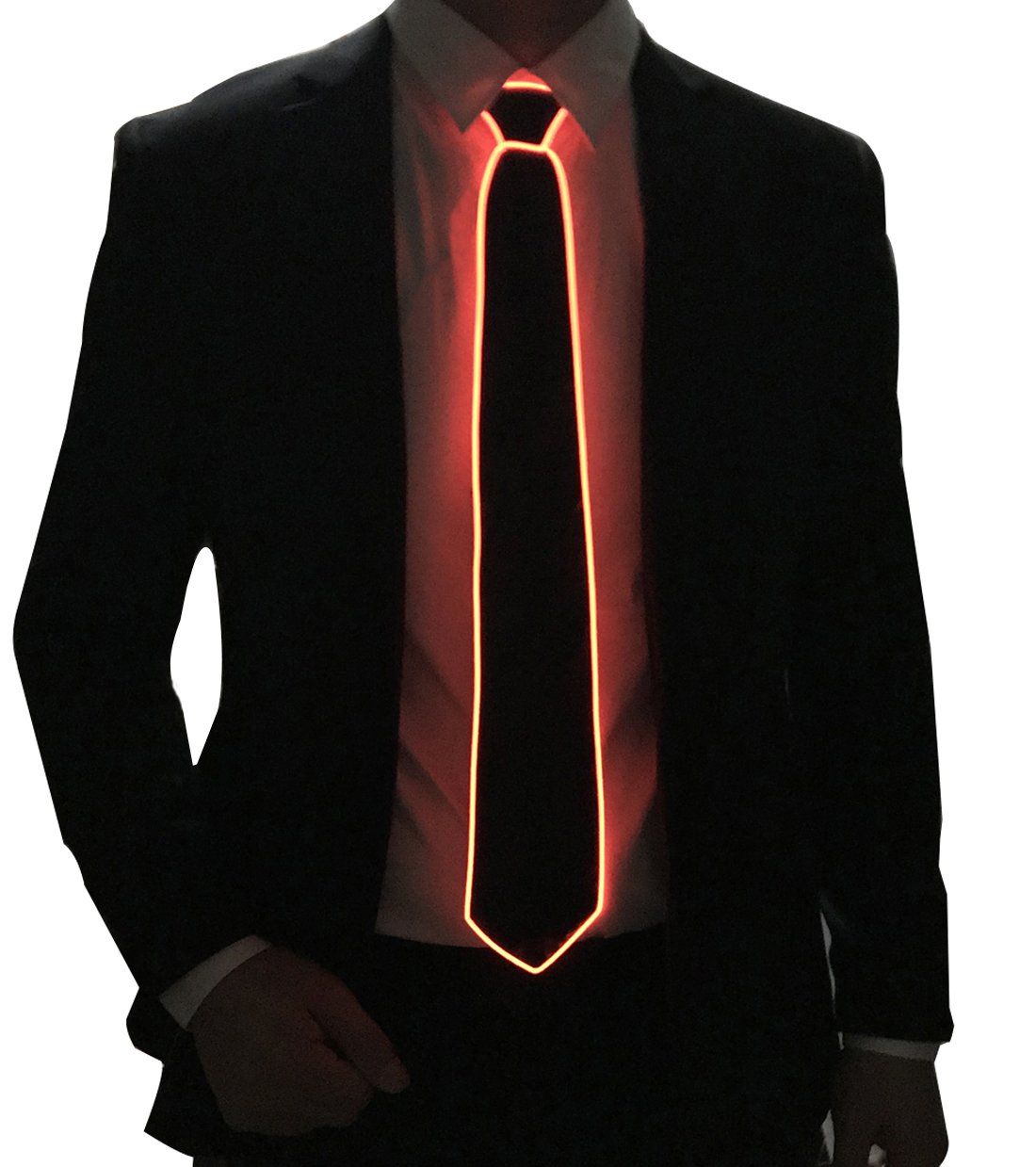 Led Tie Light Up Ties Novelty Necktie For Men LED Light Up Ties Costume Accessory Light Up Neckties（Red） - Image 3