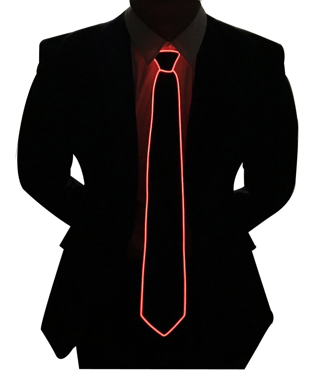 Led Tie Light Up Ties Novelty Necktie For Men LED Light Up Ties Costume Accessory Light Up Neckties（Red） - Image 5