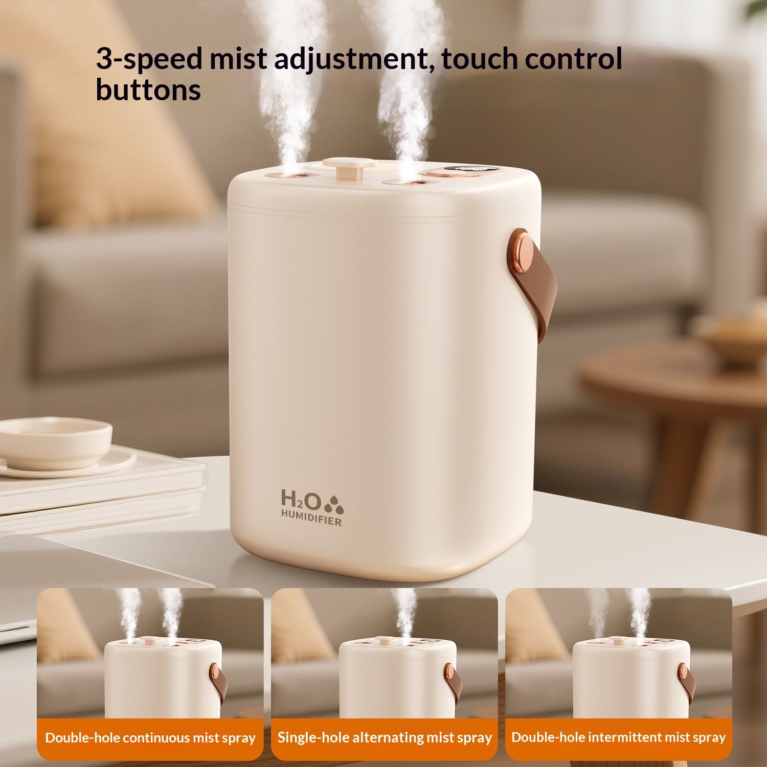Humidifier for bedroom Portable Cool Mist Humidifiers Auto Shut-Off USB Desk Humidifier,with Warm Night Light and Dual Nozzle Design for Bedroom Travel Office, - Image 4