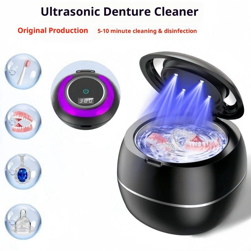 Upgraded Ultrasonic Retainer Cleaner Machine, 45kHz Ultrasonic Dentures Cleaner for Night Guards, Braces, Aligner, Toothbrush, Jewelry and More, 180ML Capacity, Black - Image 2