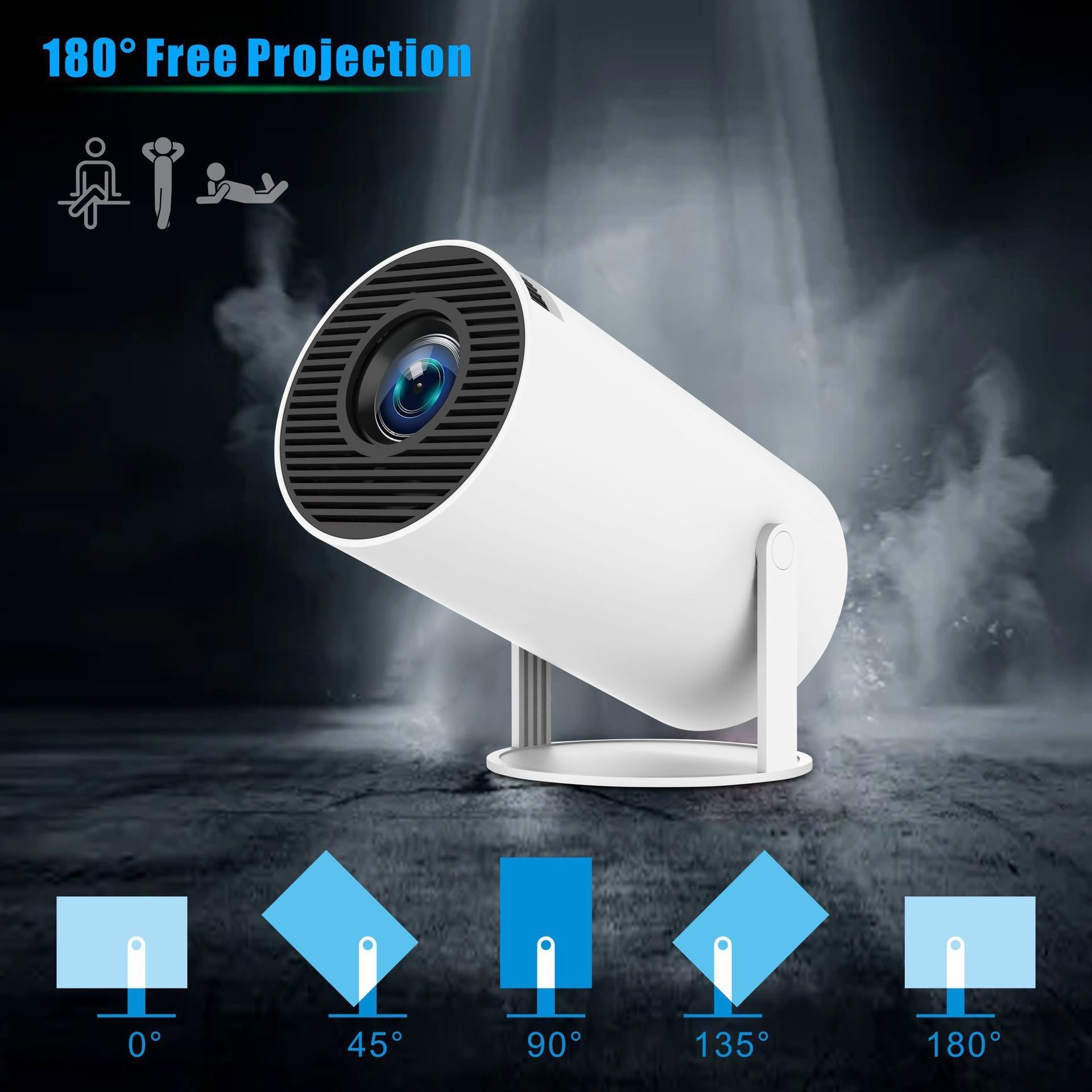 Mini Projector Smart Portable Projector with 180° Rotation, Auto Keystone, Support 1080P, Compatible with HDMI/USB - Image 2