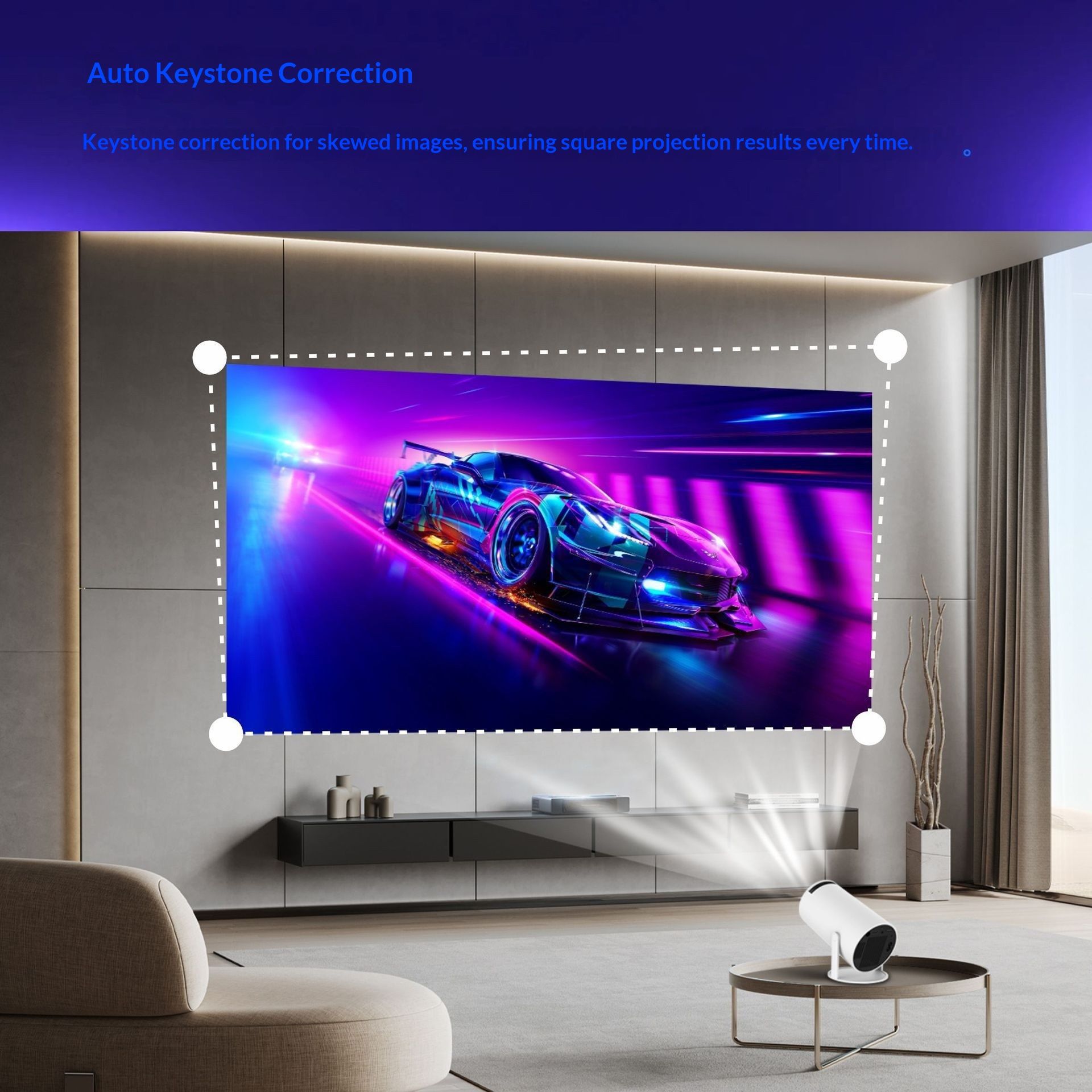 Mini Projector Smart Portable Projector with 180° Rotation, Auto Keystone, Support 1080P, Compatible with HDMI/USB - Image 3
