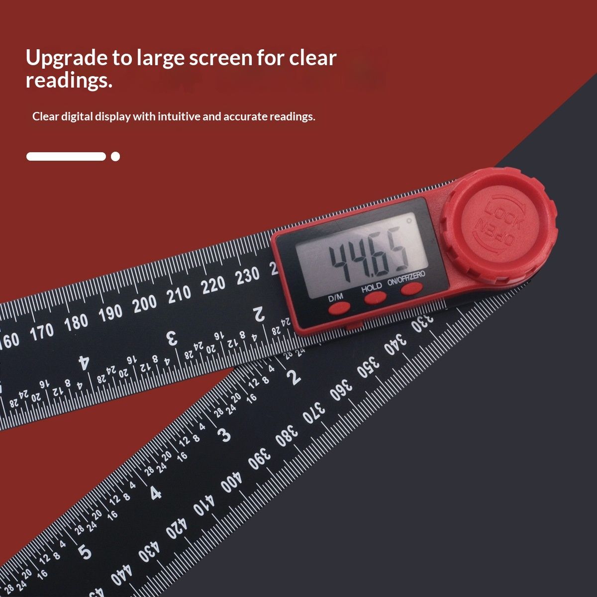 Digital Angle Finder Protractor Third Generation Protractor Angle Finder, Digital Angle Ruler with 7inch/200mm, Angle Gauge for Woodworking/Carpenter/Construction Tools - Image 2