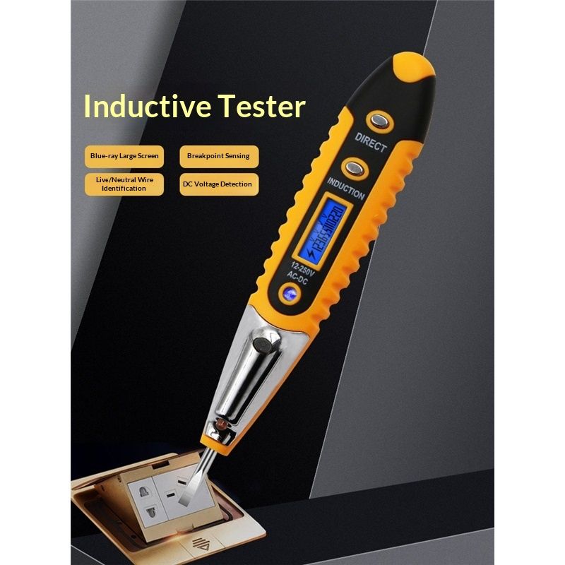 Test Screwdriver, Voltage Detector Pen Light Circuit Tester Electric Test Pen Screwdriver  Contact Induction LED with Light  12V-220V 1pcs - Image 2