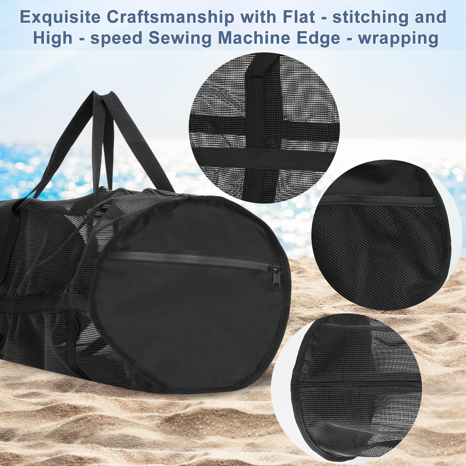 Diving Mesh Duffel Bag Large Capacity, Quick-Dry Ventilation System Mesh Duffel Bag for Scuba Diving, Snorkeling & Spearfishing Ideal Beach Travel Companion - Image 4