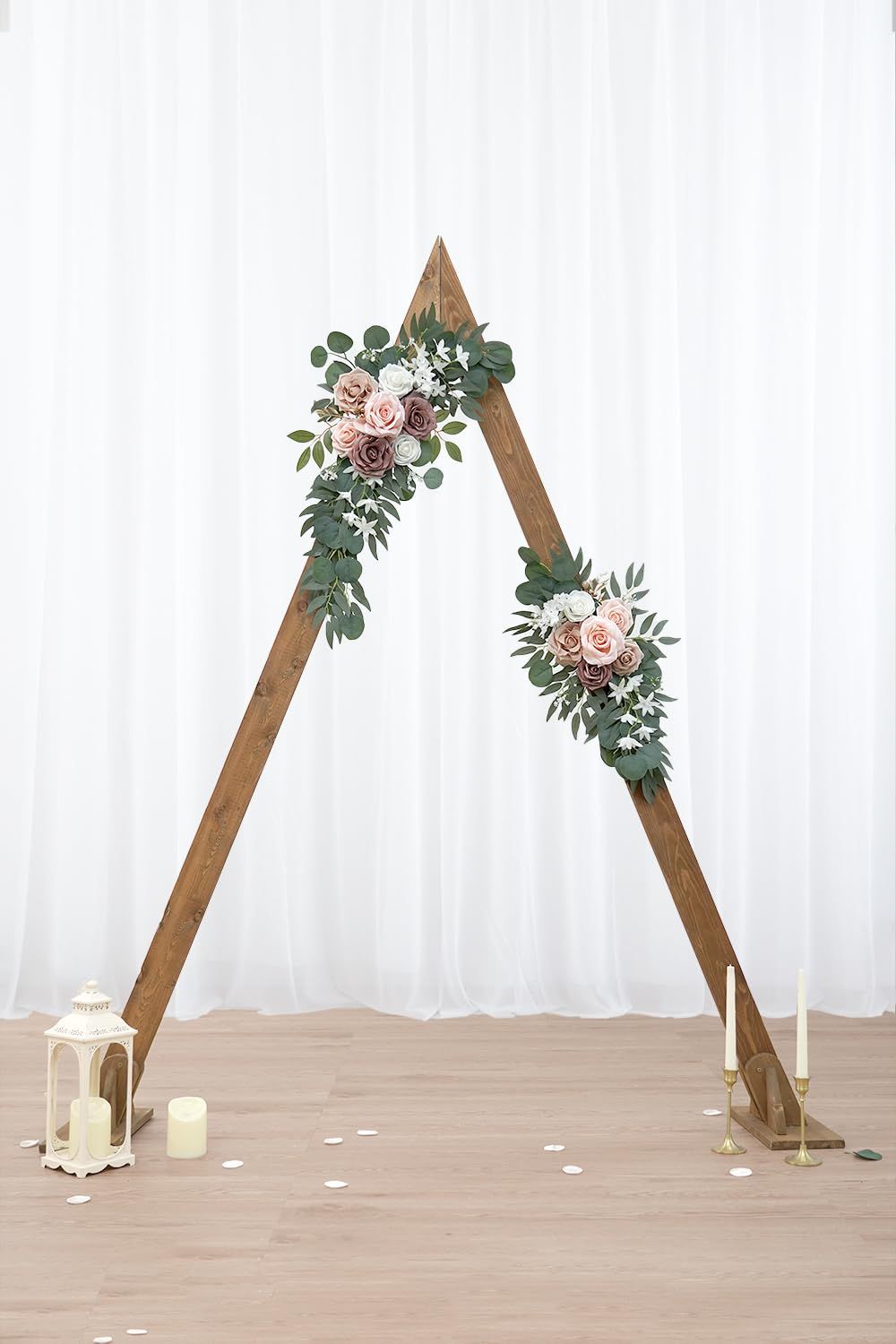 Artificial Dusty Rose Flowers Set of 2 for Wedding Welcome Signs Floral Decorations, Wedding Arch Flowers for Wedding Ceremony（60*30cm,40*20cm) - Image 2