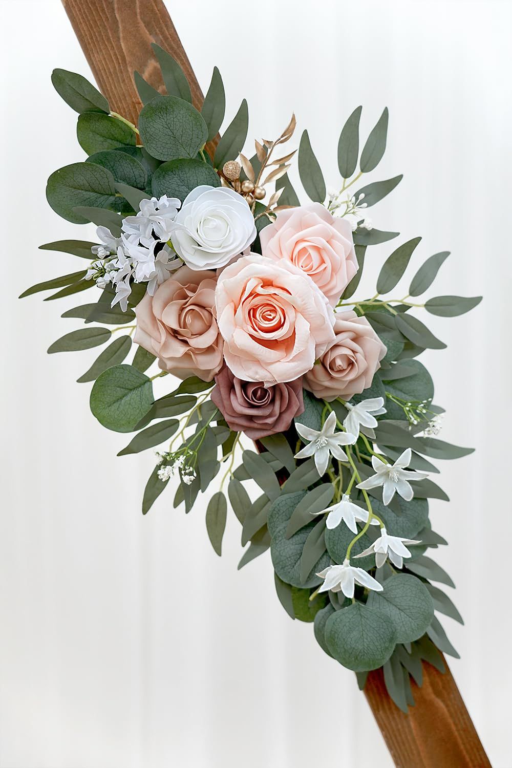 Artificial Dusty Rose Flowers Set of 2 for Wedding Welcome Signs Floral Decorations, Wedding Arch Flowers for Wedding Ceremony（60*30cm,40*20cm) - Image 4