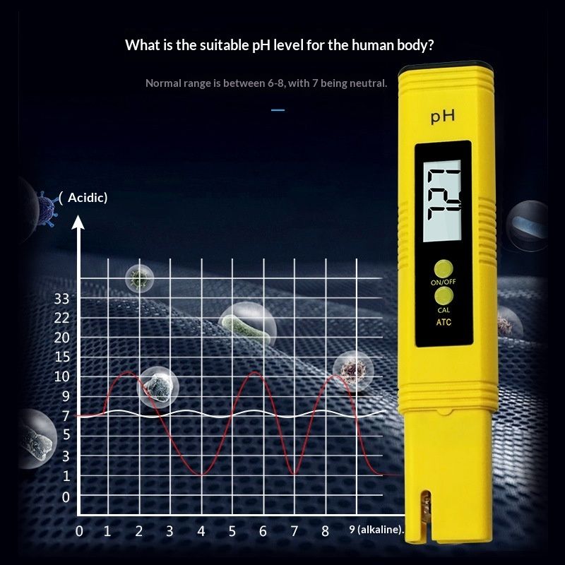PH Meter, Digital PH Meter for Water, 0.01 High Accuracy PH Tester with 0-14 PH Measurement Range for Hydroponics, Household Drinking, Pool and Aquarium （yellow） - Image 3