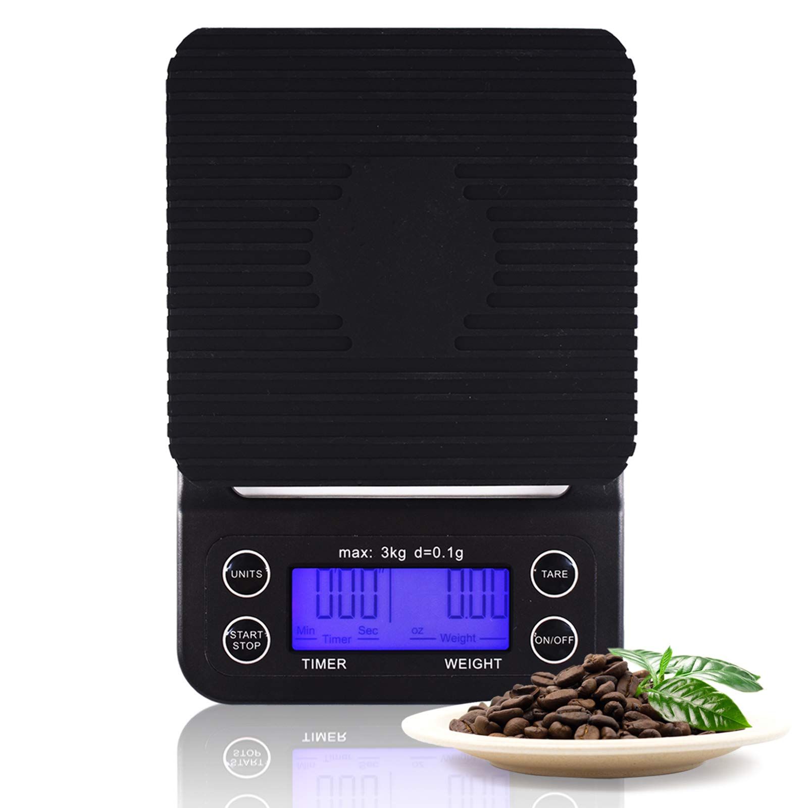 3KG electronic scaleCoffee Scale with Timer Small, Espresso Scale with Timer Small, Espresso Coffee Scale with Timer for Pour Over Coffee black - Image 1