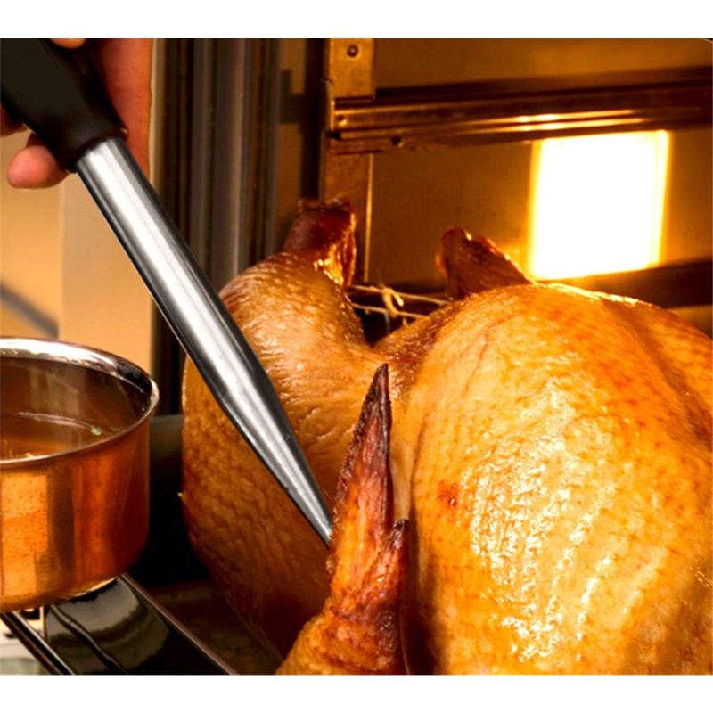 Stainless Steel Food Grade Turkey Baster for Cooking, Baking, Injecting Marinade With cleaning brush（Black） - Image 2