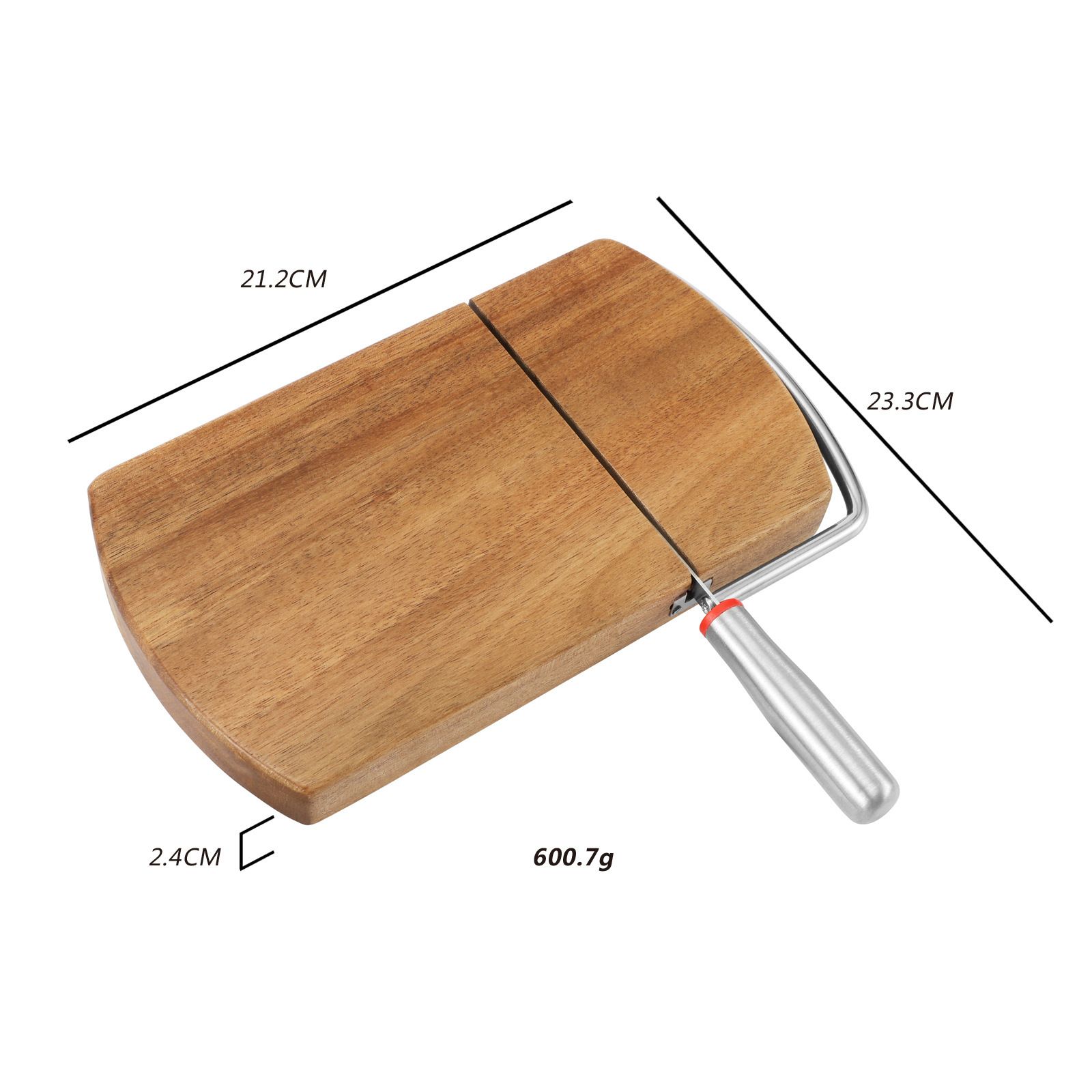 Wooden Cheese Slicer, Cheese Cutter Board with Stainless Steel Blade for Block Cheese, Vegetables, Butter, Sausages, Bread - Image 5
