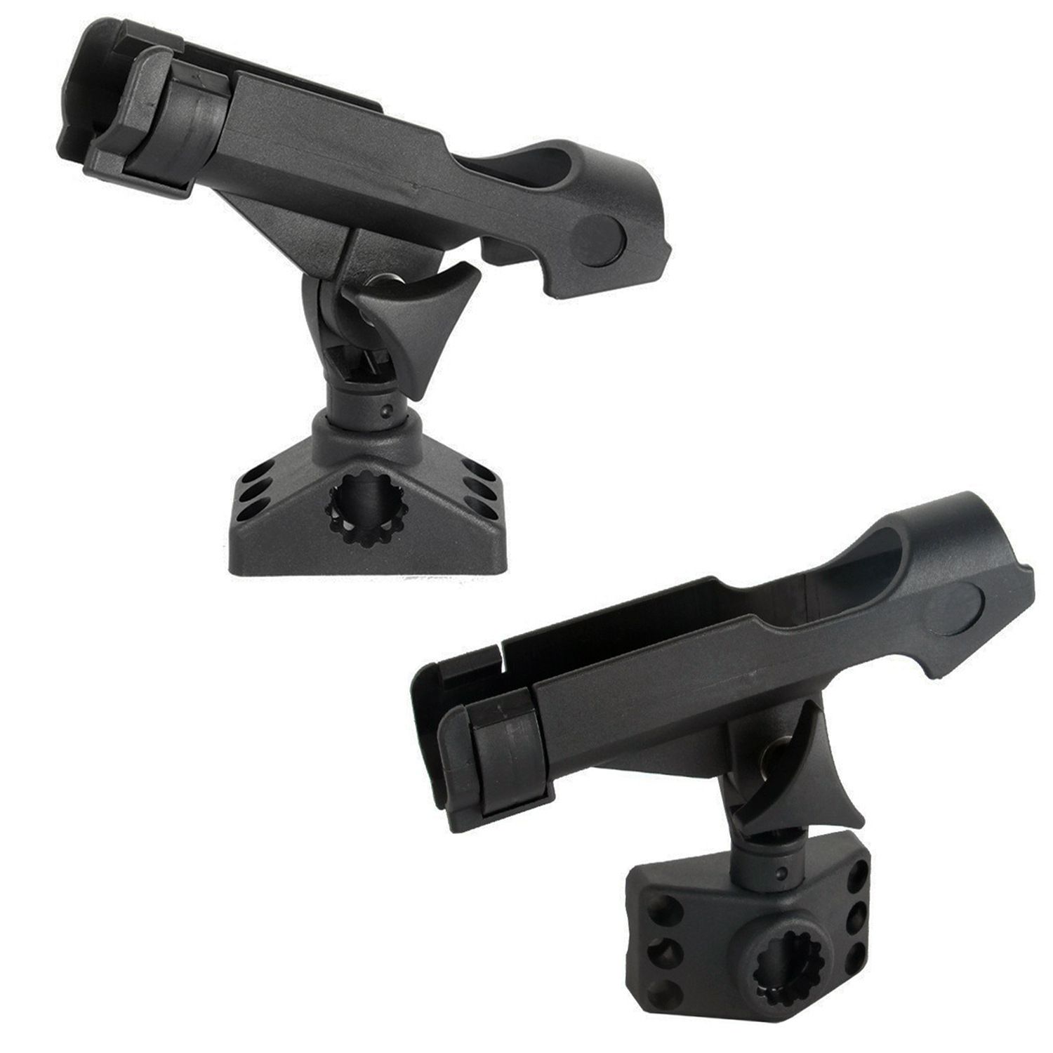 2 Pack Spinning Rod Holder with Side Deck Mount  Fishing Rod Holder Adjustable Fishing Boat Rod Holder, Black Finish - Image 1