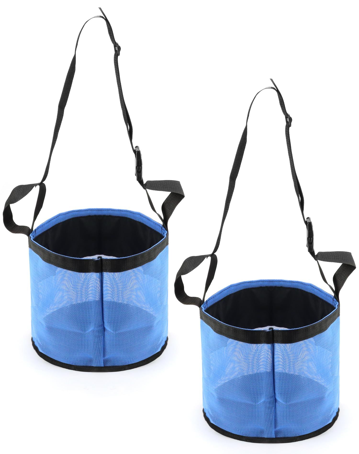 2 Pack Horse Feed Bag for Grain - Durable Mesh Grain Feeder with Adjustable Strap, Comfortable Neck and Nose Pad Horse Muzzle Feed Bag, (blue S size 21 * 18cm) - Image 5