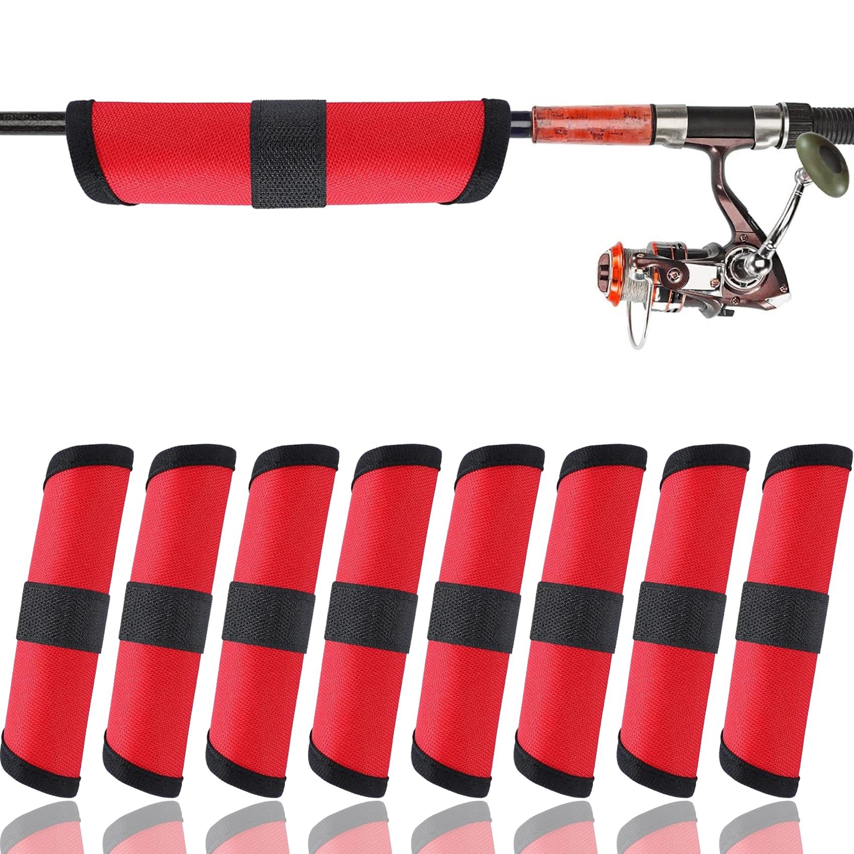 8 Pack Fishing Lure Covers Bait Gloves Lure Shield Wrap Fishing Hook Cover Easily See Bait Storage Protector Guard to Keep Fishermen Safe for  Rod（red） - Image 1