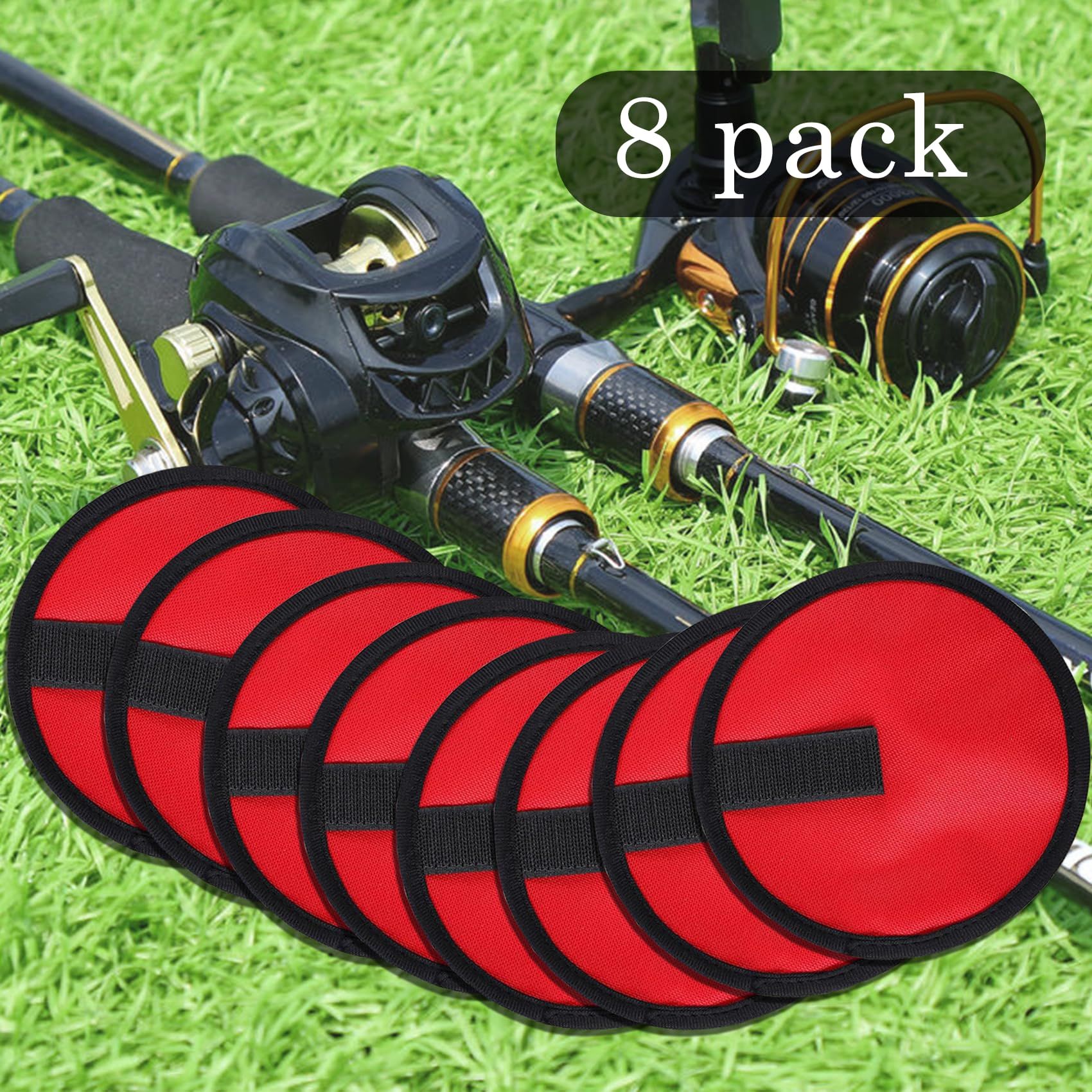 8 Pack Fishing Lure Covers Bait Gloves Lure Shield Wrap Fishing Hook Cover Easily See Bait Storage Protector Guard to Keep Fishermen Safe for  Rod（red） - Image 2