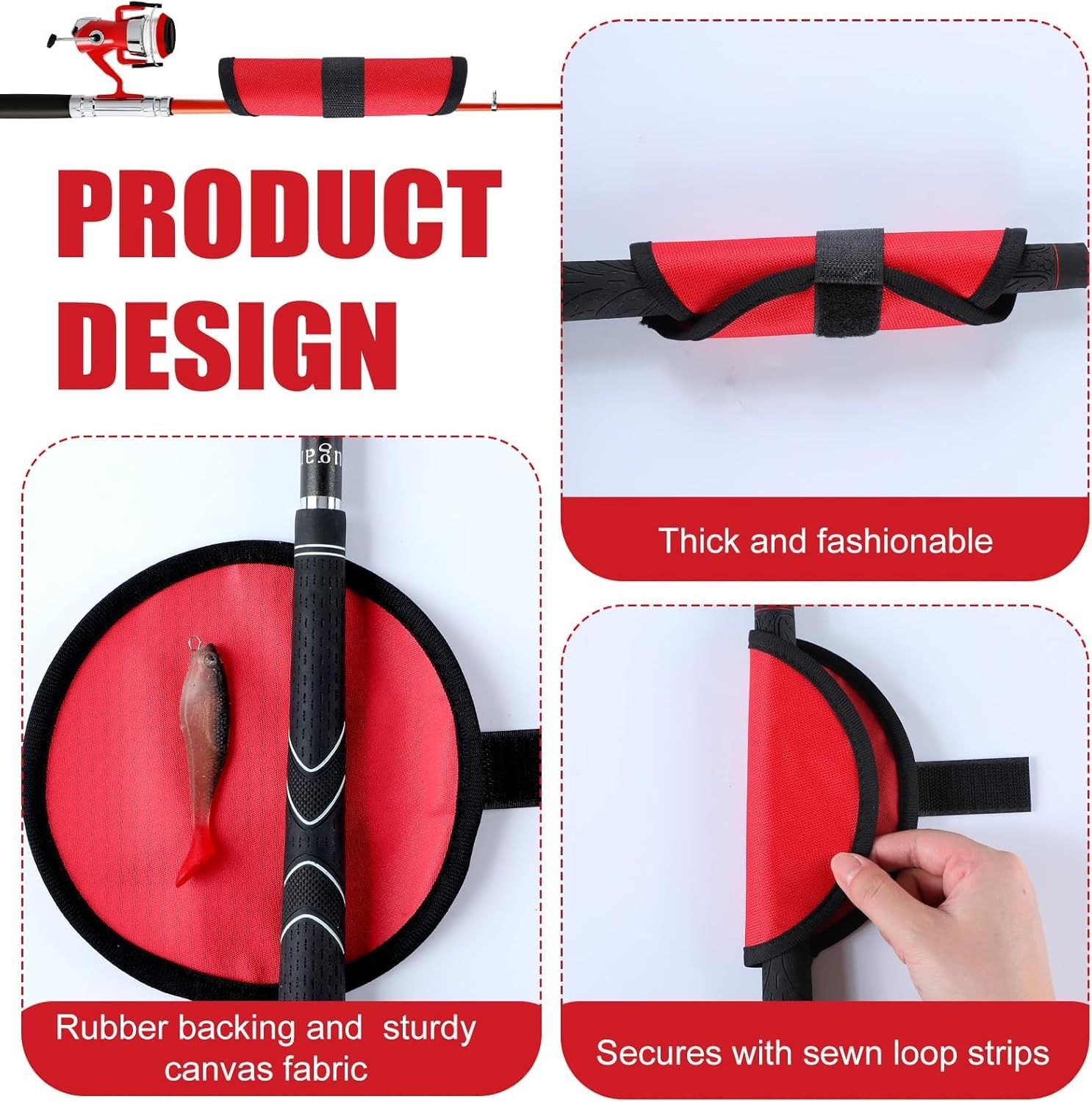 8 Pack Fishing Lure Covers Bait Gloves Lure Shield Wrap Fishing Hook Cover Easily See Bait Storage Protector Guard to Keep Fishermen Safe for  Rod（red） - Image 3