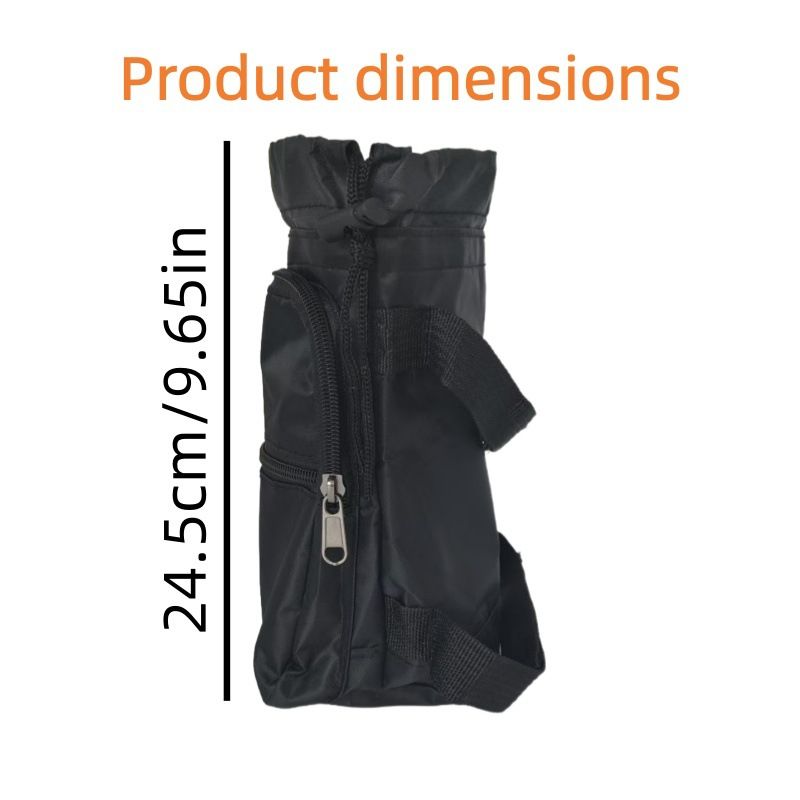 Saddle Water Bottle Holder with Pocket, Saddlebags for Horses with Adjustable Strap, Horse Riding Accessory, Easy to Attach, Black - Image 5