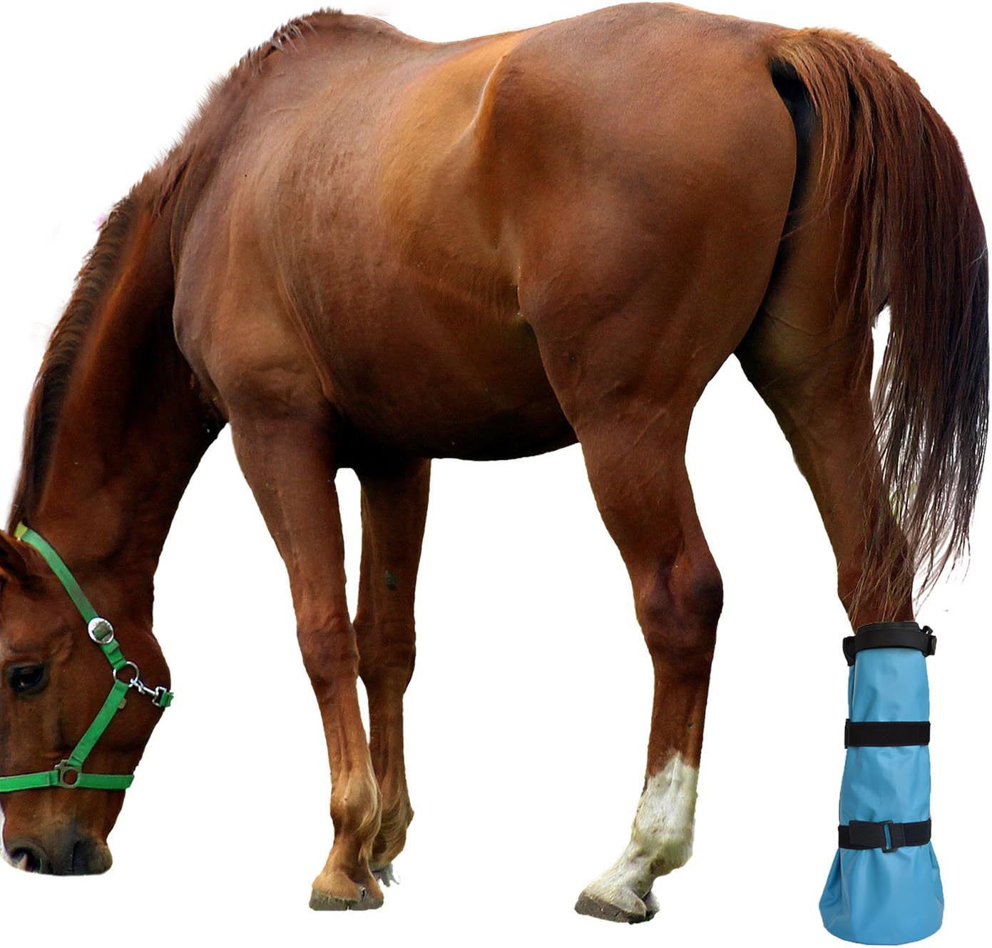 Easy Use Hoof Soaking Boot for Horse Soaker Bag Equine Soaking Boot Hooves Care Treatment Bucket Soaker Sack 3 Elastic Bands（32*4） - Image 5