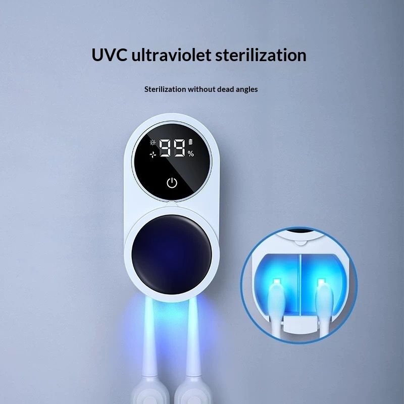 Toothbrush Cleaner & Toothbrush Holder, Cleaning and Air Drying, LED Smart Screen, Rechargeable Wall Mount Toothbrush Holder for Bathrooms - Image 2