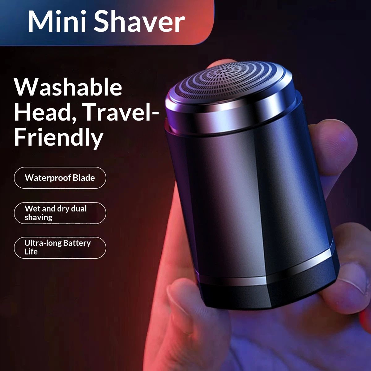 Electric Foil Shaver for Men, Waterproof Cordless Razor – Mini Travel Shaver for Face & Body, USB-C Fast Charging, Wet/Dry Shower Use, Portable Electric Razor - Image 2