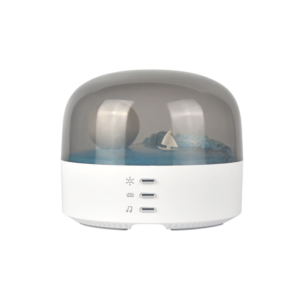 Elegant Moon Sea and Snow Mountain LED Night Light Music Speaker Lamp USB Type-C Rechargeable, Brightness Adjustable, Ideal Bedroom Mood Light and Gift - Image 1