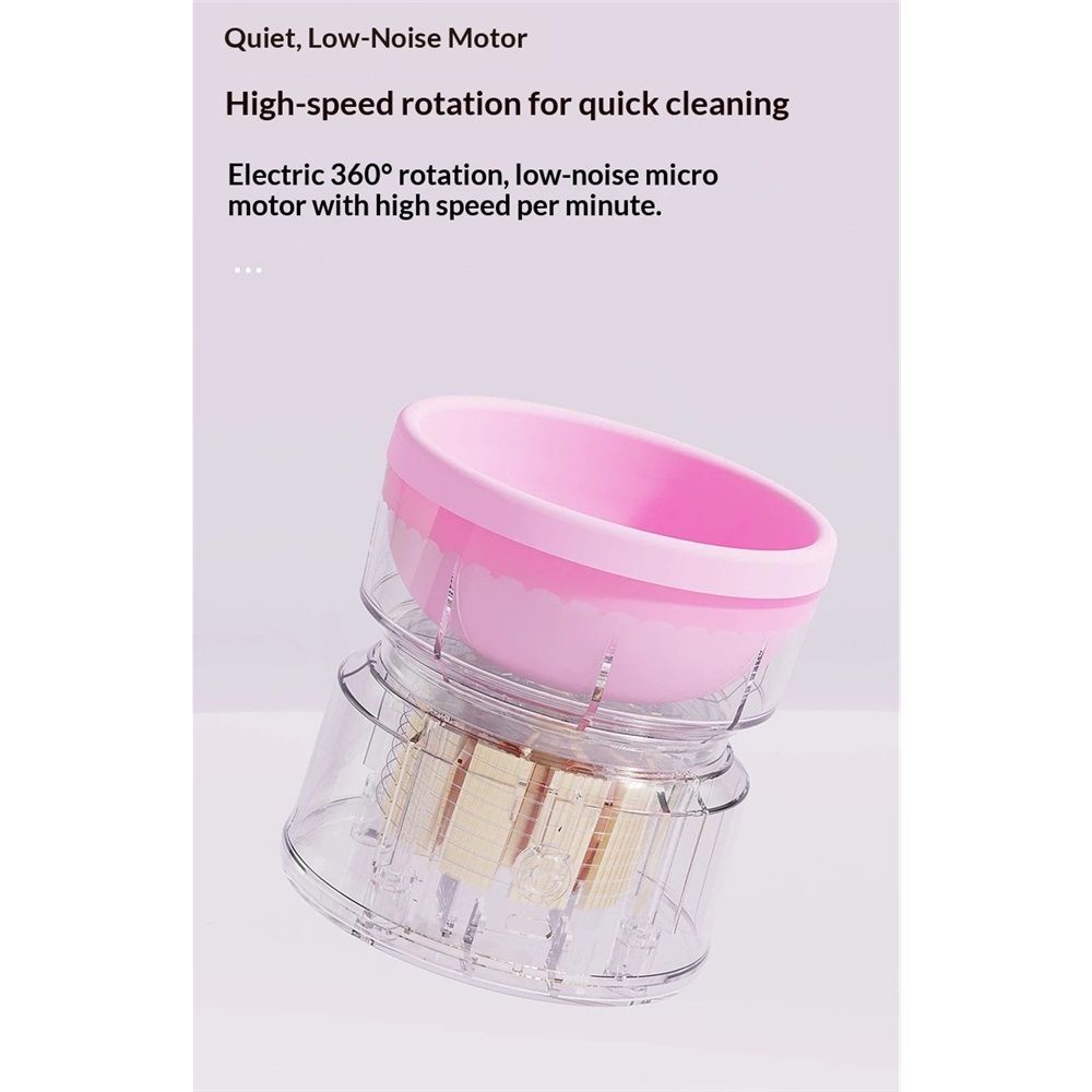 Pink Electric Makeup Brush Cleaner Machine, Silicone Brush Cleaner Machine Beauty Blender Cleanser For Beauty Makeup Brushes, Christmas Halloween Valentine's Day Gifts for Your Girls - Image 3
