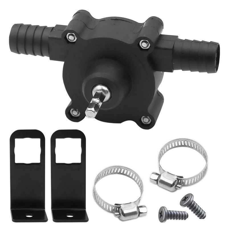 Hand Electric Drill Pump, Self-Priming Pump Electric Drill Small Household Home Water Transfer Pumps  Black - Image 1