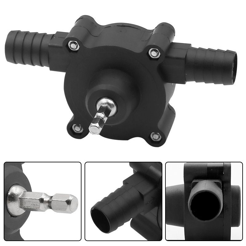 Hand Electric Drill Pump, Self-Priming Pump Electric Drill Small Household Home Water Transfer Pumps  Black - Image 2