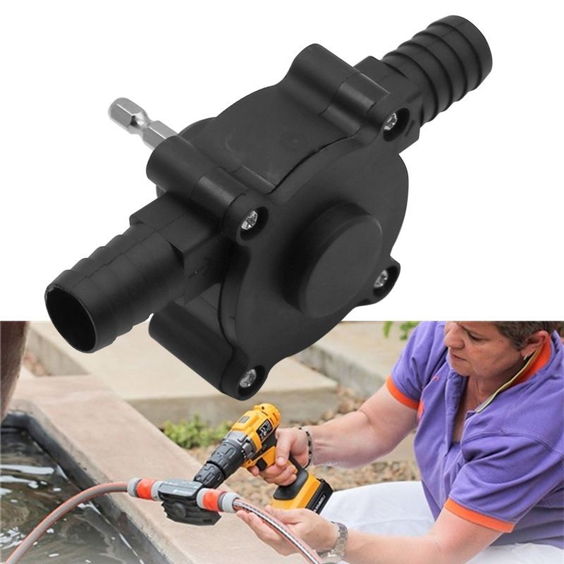 Hand Electric Drill Pump, Self-Priming Pump Electric Drill Small Household Home Water Transfer Pumps  Black - Image 3